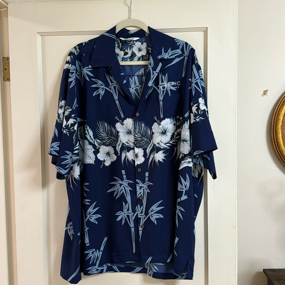 Blue Floral Hawaiian Shirt
